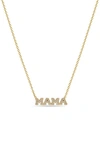 Zoë Chicco Mama Diamond Script Pendant Necklace In Yellow Gold