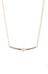 Zoë Chicco Prong Set Diamond Bar Pendant Necklace In 14k Yellow Gold