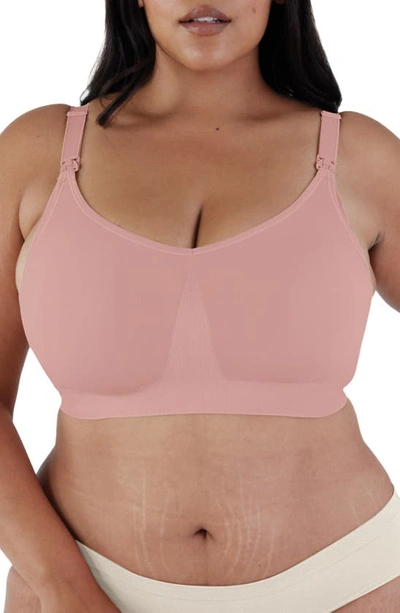 Bravado Designs Body Silk Seamless Recycled Nylon Blend Wireless Maternity/nursing Bra In Dusted Peony