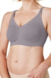 Bravado Designs Body Silk Seamless Recycled Nylon Blend Wireless Maternity/nursing Bra In Silver Belle