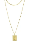 Panacea Initial B Dot Layered Pendant Necklace In Gold