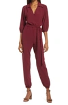 FRAICHE BY J TIE WAIST LONG SLEEVE JUMPSUIT,FD 2972