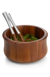 Nambe Nambé 'nara' Wood Salad Bowl & Servers In Brown