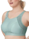 Glamorise No-sweat Full Figure Mesh Sports Bra In Jade