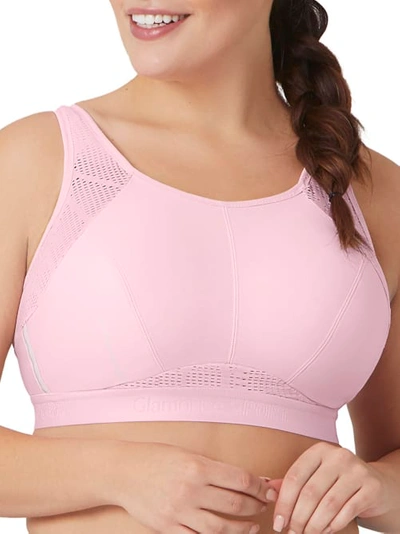 Glamorise Full Figure Plus Size No-sweat Mesh Sports Wirefree Bra In Pink