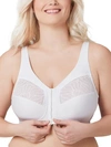 Glamorise Magiclift Natural Shape Front-close Wire-free Bra In White