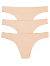 On Gossamer Cabana Cotton Low Rise Hip G Thong 3-pack In Champagne