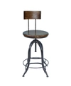 CAROLINA CLASSICS RYLAND ADJUSTABLE STOOL WITH BACK