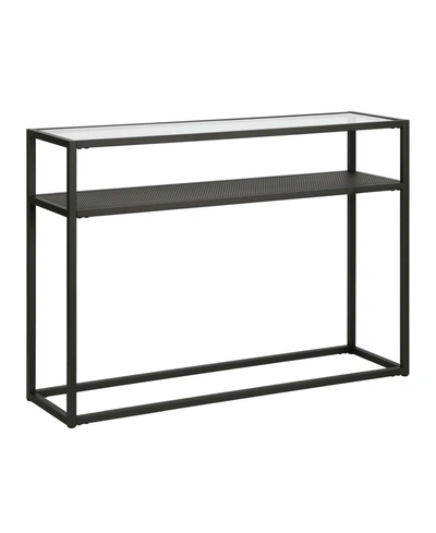 Hudson & Canal Nellie Console Table With Solid Metal Shelf In Blackened Bronze