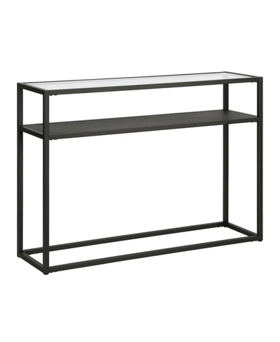 Hudson & Canal Nellie Console Table With Solid Metal Shelf In Black