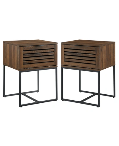 Walker Edison Modern Slat Door Side Table Set, 2 Piece | ModeSens