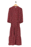 Max Studio Crepe 3/4 Sleeve Button Front Maxi Dress In Bblusqlf