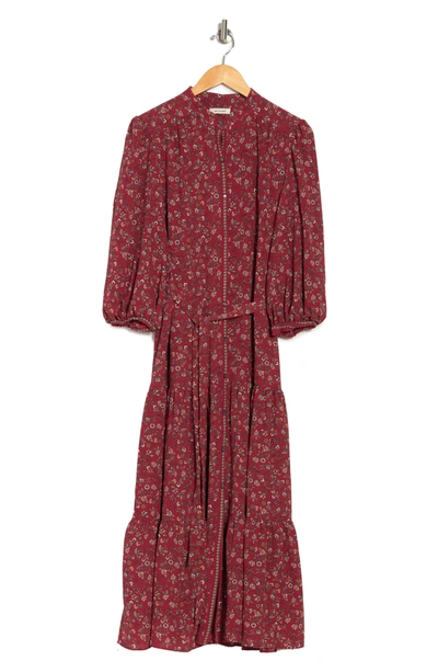 Max Studio Crepe 3/4 Sleeve Button Front Maxi Dress In Bblusqlf