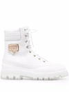 CHIARA FERRAGNI CHIARA FERRAGNI WOMEN'S WHITE LEATHER ANKLE BOOTS,CF2869009WHITE 39