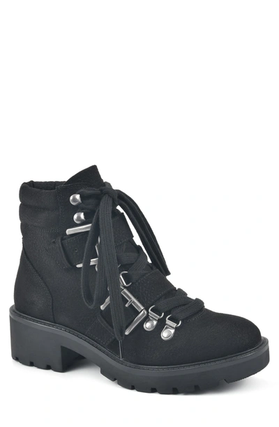 White Mountain Day Time Lace Up Boot In Black/fabric