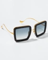 Anna-karin Karlsson Beaming Sky Swarovski Square Acetate Sunglasses In Black Crystal