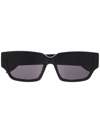 Alexander Mcqueen Logo-arm Rectangle-frame Sunglasses In Black