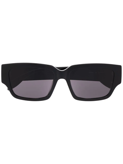 Alexander Mcqueen Logo-arm Rectangle-frame Sunglasses In Nero