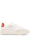 HUGO BOSS X RUSSEL ATHLETIC LACE-UP FAUX-LEATHER SNEAKERS