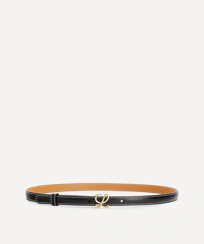 Loewe Women's L Monogram Buckle Leather Belt In Black