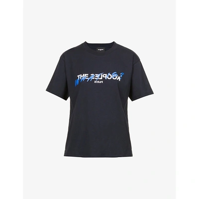 The Kooples What Is? Graphic-print Cotton T-shirt In Nav01