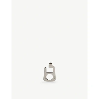 Courrèges Womens Silver Ring Pull Silver-tone Brass Earring
