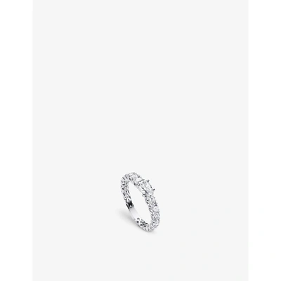 Bucherer Fine Jewellery Classics 18ct White-gold, 0.5ct Oval-cut And 1.69ct Brilliant-cut Diamond Ring In White Gold