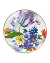 Mackenzie-childs Mackenzie Childs Flower Market Set Of 4 Enameled Steel Dinner Plates In White