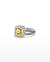 David Yurman Petite Albion Ring With Diamonds In Orange