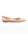 Valentino Rockstud Patent Leather Ballet Flats In Neutral Pattern