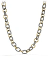 David Yurman Large Sterling Silver & 18k Gold Oval Link Necklace, 18.25"l In Yellow/silver