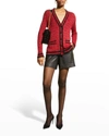 Saint Laurent Striped Metallic Cable-knit Cardigan In Neromulti