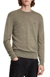 Allsaints Mode Slim Fit Wool Sweater In Nettle Green Marl