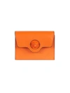 Versace Medusa Leather Accordion Card Case In Tangerine