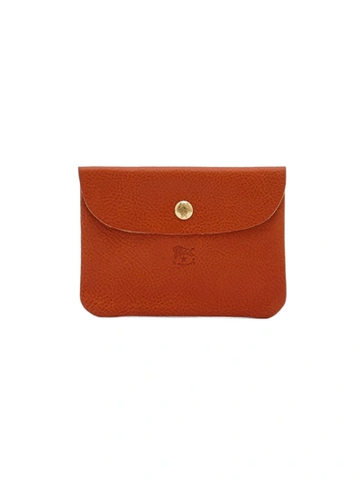 Il Bisonte Envelope Leather Card Case In Caramel