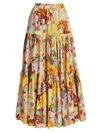 LA DOUBLEJ WOMEN'S EDITION 27 FLORAL TIERED MAXI SKIRT,400015208629