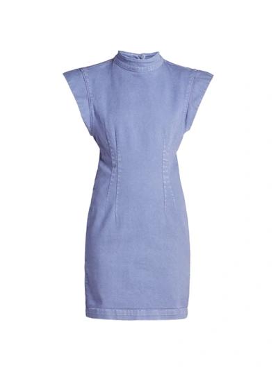 Isabel Marant Nina Open-back Stretch-denim Mini Dress In Lavender