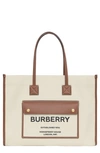 BURBERRY MEDIUM TOWNER HORSEFERRY PRINT CANVAS & LEATHER TOTE,8044129