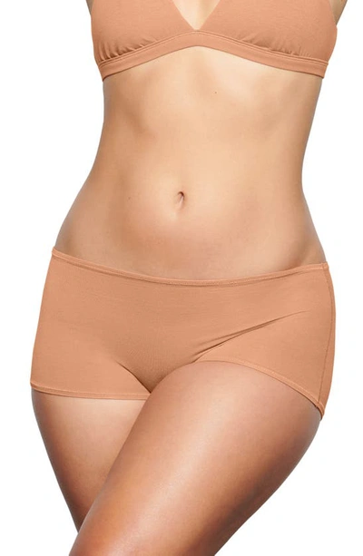 Skims Stretch Cotton Boyshorts In Sedona