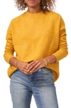 Vince Camuto Center Seam Crewneck Sweater In Yellow