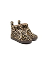 Pèpè Leopard-print Slip-on Boots In Neutrals