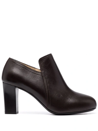 Lemaire High-heel Leather Boots In Brown