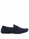 Emporio Armani Logo-plaque Slip-on Driving Shoes In Blue