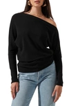Astr Off The Shoulder Long Sleeve Sweater In Black