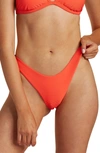 Billabong Tanlines Hike High Leg Bikini Bottoms In Hot Coral