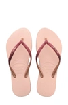 Havaianas Havianas Slim Sparkle Flip Flop In Ballet Rose