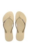 Havaianas Havianas Slim Sparkle Flip Flop In Sand Grey