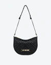 LOVE MOSCHINO SHINY QUILTED HOBO BAG