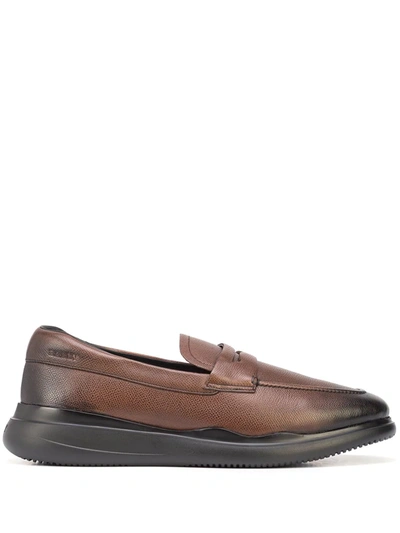 Bally Chunky-sole Leather Loafers In Brown