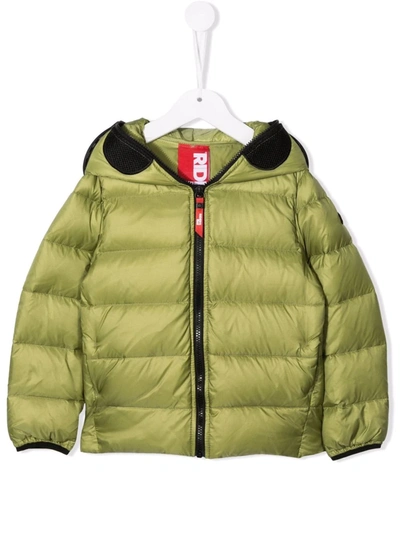 Ai Riders On The Storm Young Kids' Zip-up Hooded Down Coat In Green